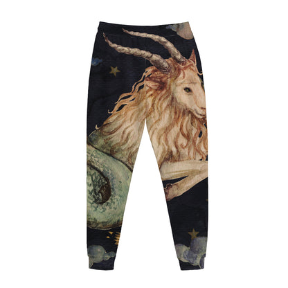 Watercolor Capricorn Zodiac Sign Print Jogger Pants