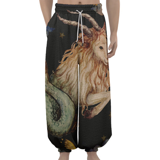Watercolor Capricorn Zodiac Sign Print Lantern Pants