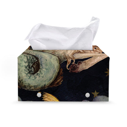 Watercolor Capricorn Zodiac Sign Print Leather Tissue Box Cover