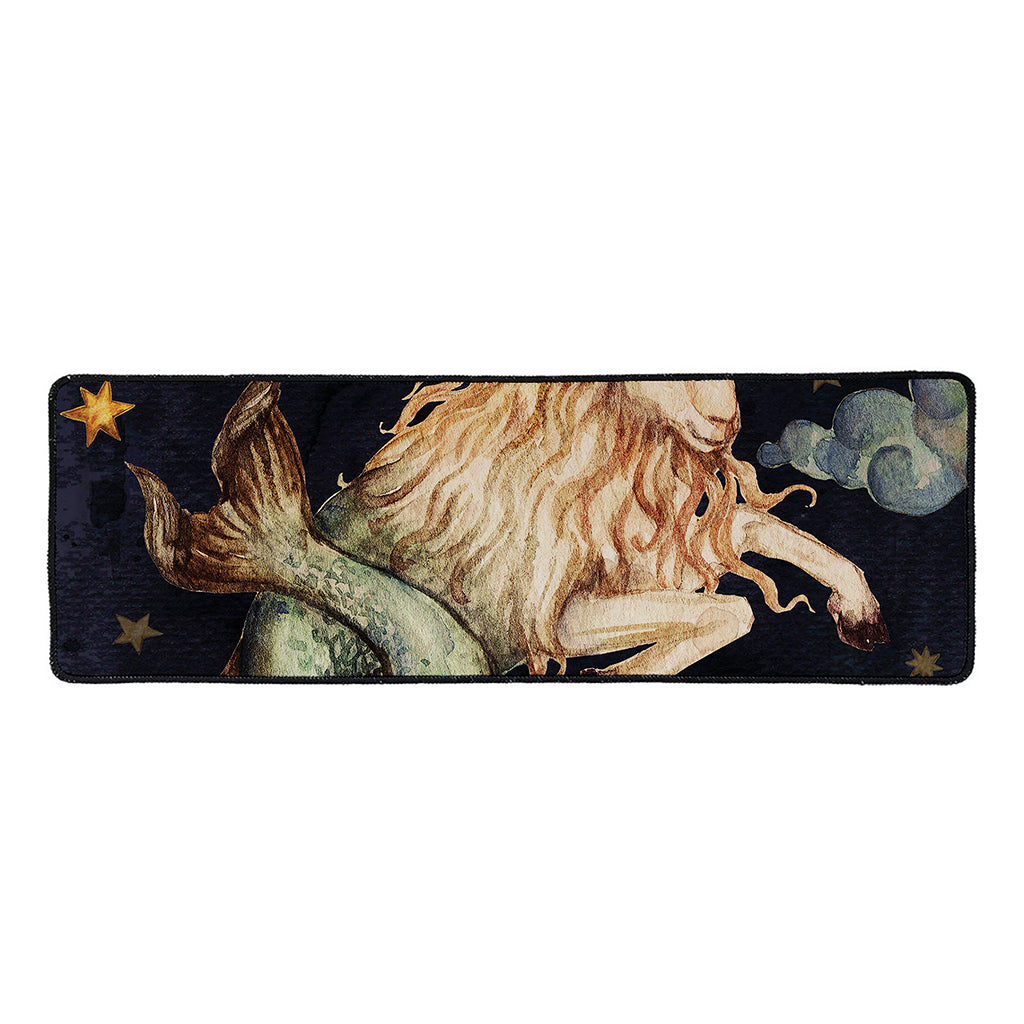 Watercolor Capricorn Zodiac Sign Print Long Kitchen Mat