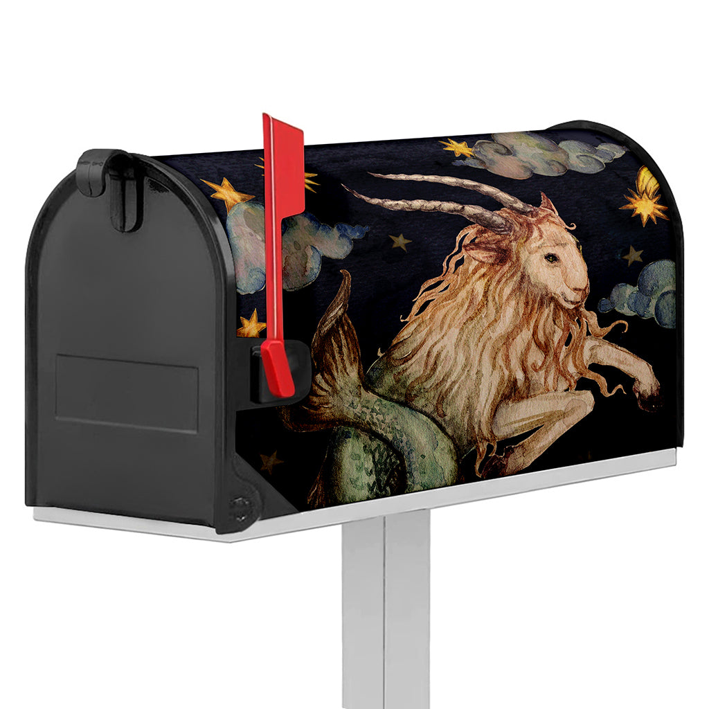 Watercolor Capricorn Zodiac Sign Print Mailbox Cover