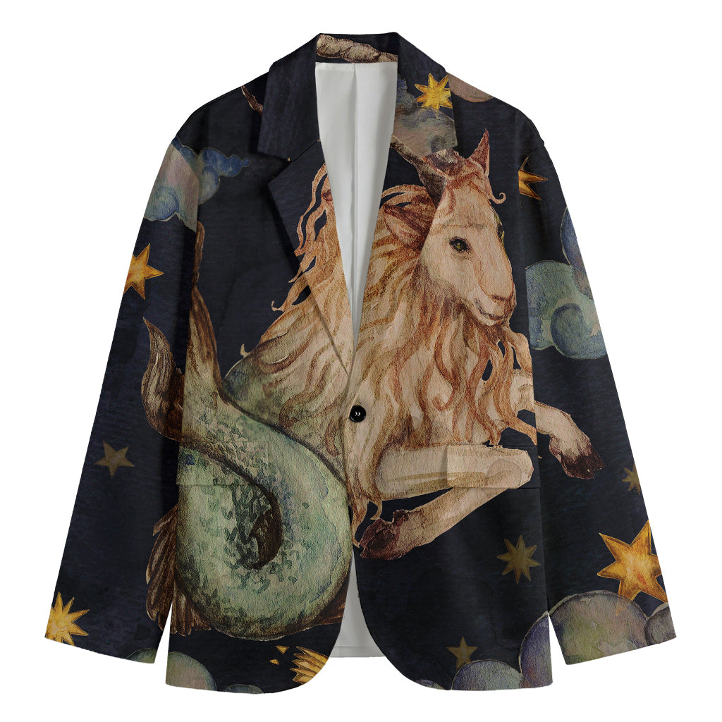 Watercolor Capricorn Zodiac Sign Print Men's Blazer