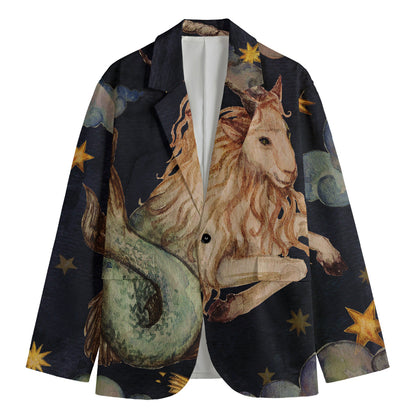 Watercolor Capricorn Zodiac Sign Print Men's Blazer
