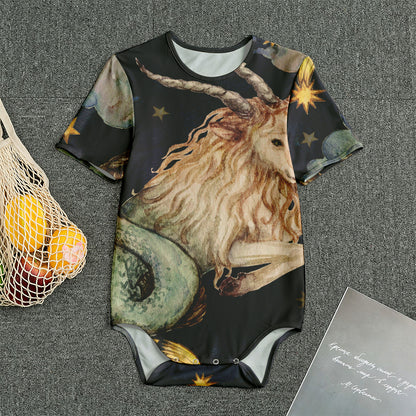 Watercolor Capricorn Zodiac Sign Print Men's Bodysuit
