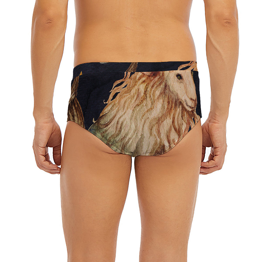 Watercolor Capricorn Zodiac Sign Print Men's Briefs