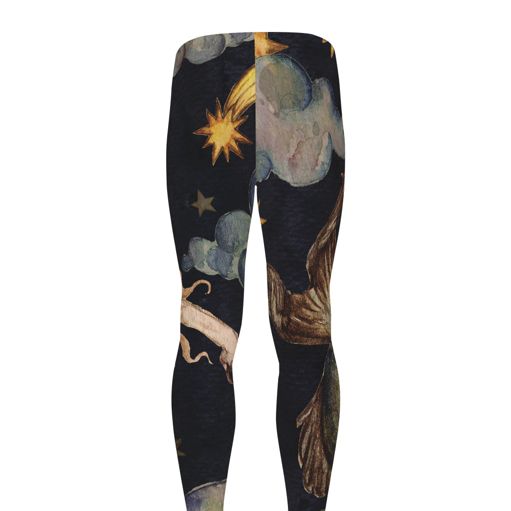 Watercolor Capricorn Zodiac Sign Print Men's leggings