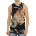 Watercolor Capricorn Zodiac Sign Print Men's Muscle Tank Top