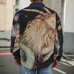 Watercolor Capricorn Zodiac Sign Print Men's Shirt Jacket