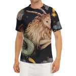 Watercolor Capricorn Zodiac Sign Print Men's Short Sleeve Rash Guard