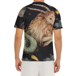 Watercolor Capricorn Zodiac Sign Print Men's Short Sleeve Rash Guard