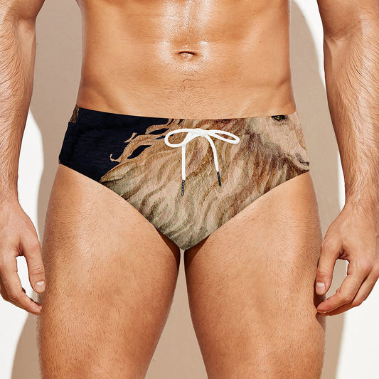 Watercolor Capricorn Zodiac Sign Print Men's Swim Briefs