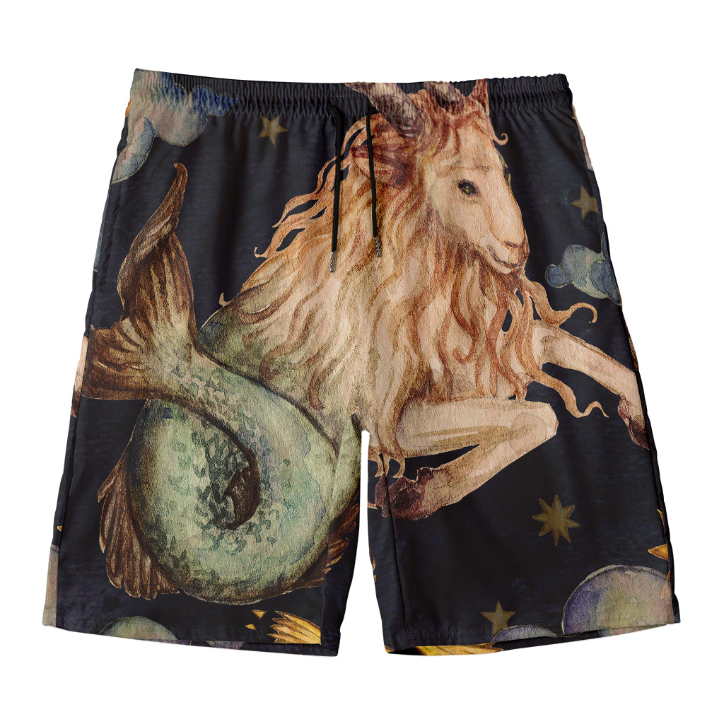 Watercolor Capricorn Zodiac Sign Print Men's Swim Trunks