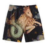 Watercolor Capricorn Zodiac Sign Print Men's Swim Trunks