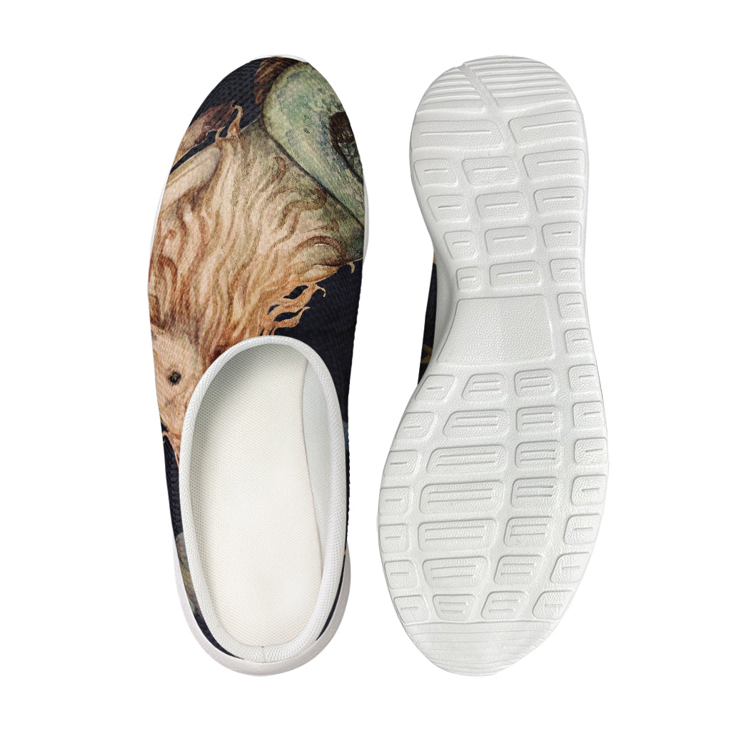 Watercolor Capricorn Zodiac Sign Print Mesh Casual Shoes