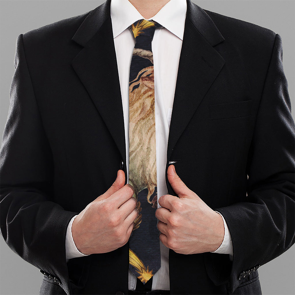 Watercolor Capricorn Zodiac Sign Print Necktie
