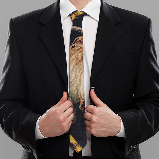 Watercolor Capricorn Zodiac Sign Print Necktie
