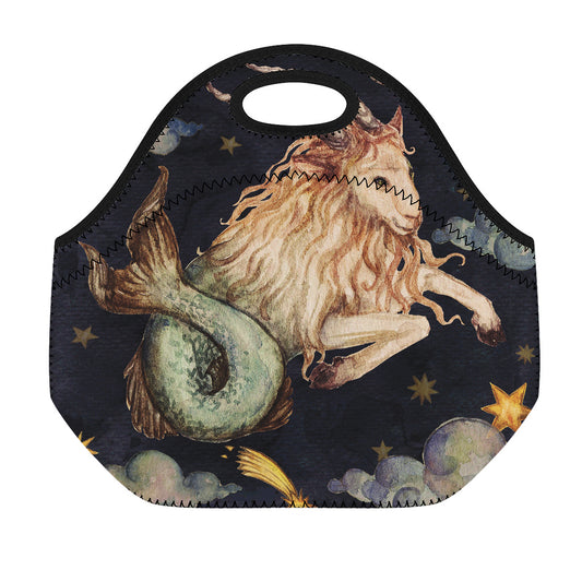 Watercolor Capricorn Zodiac Sign Print Neoprene Lunch Bag