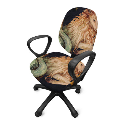 Watercolor Capricorn Zodiac Sign Print Office Chair Cover