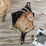Watercolor Capricorn Zodiac Sign Print One Shoulder Bodysuit