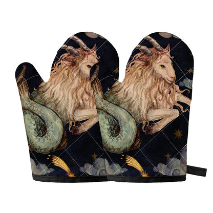 Watercolor Capricorn Zodiac Sign Print Oven Mitts
