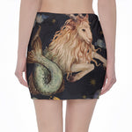 Watercolor Capricorn Zodiac Sign Print Pencil Mini Skirt