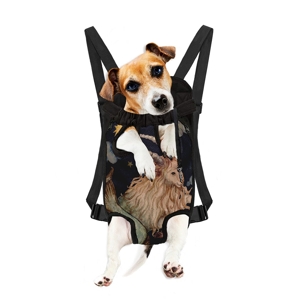Watercolor Capricorn Zodiac Sign Print Pet Carrier Backpack