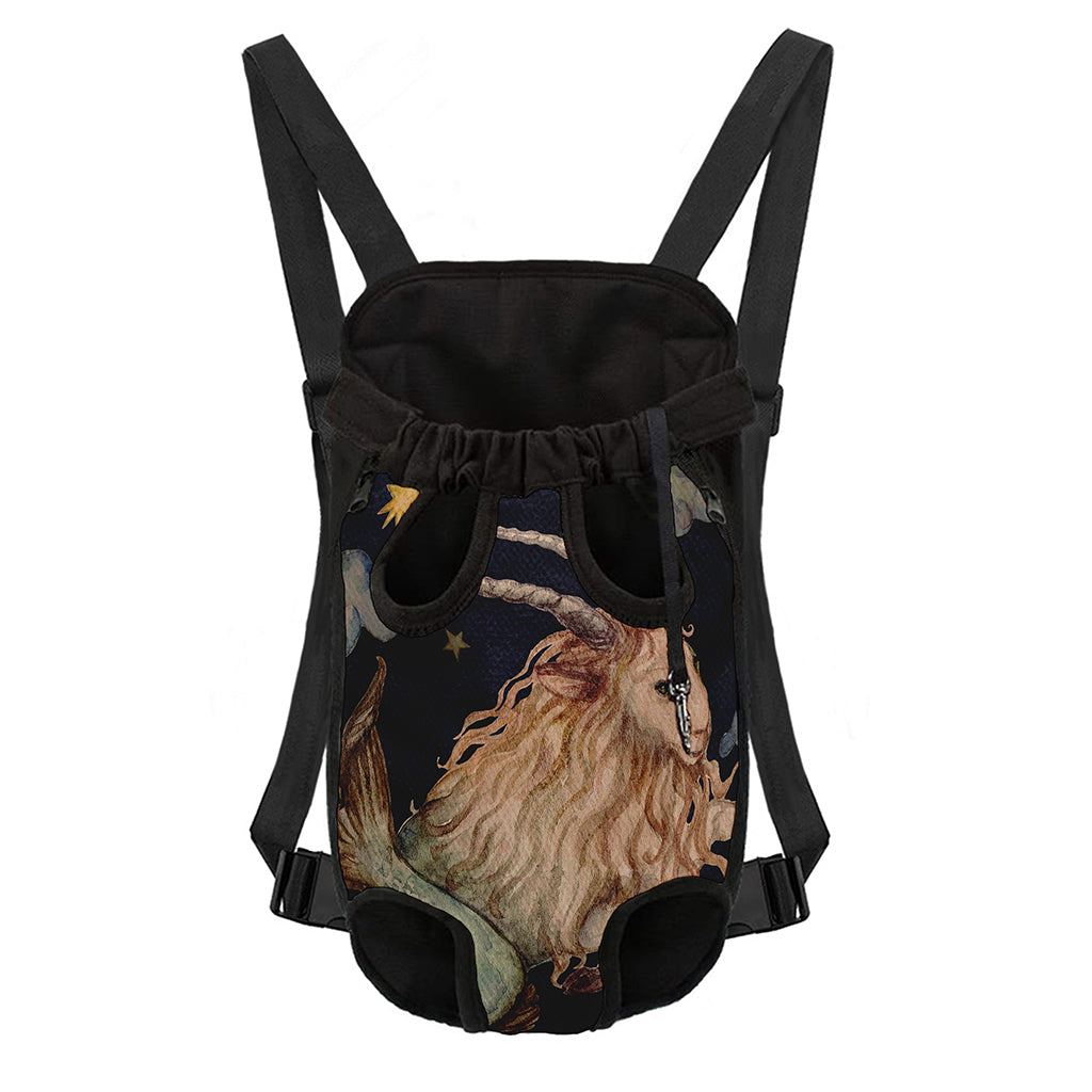 Watercolor Capricorn Zodiac Sign Print Pet Carrier Backpack