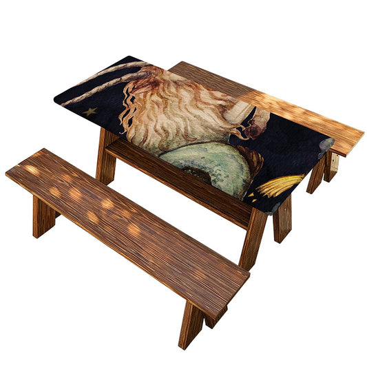 Watercolor Capricorn Zodiac Sign Print Picnic Table Cover