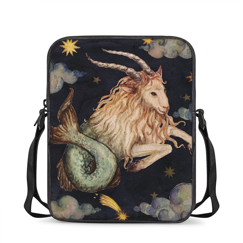 Watercolor Capricorn Zodiac Sign Print Rectangular Crossbody Bag