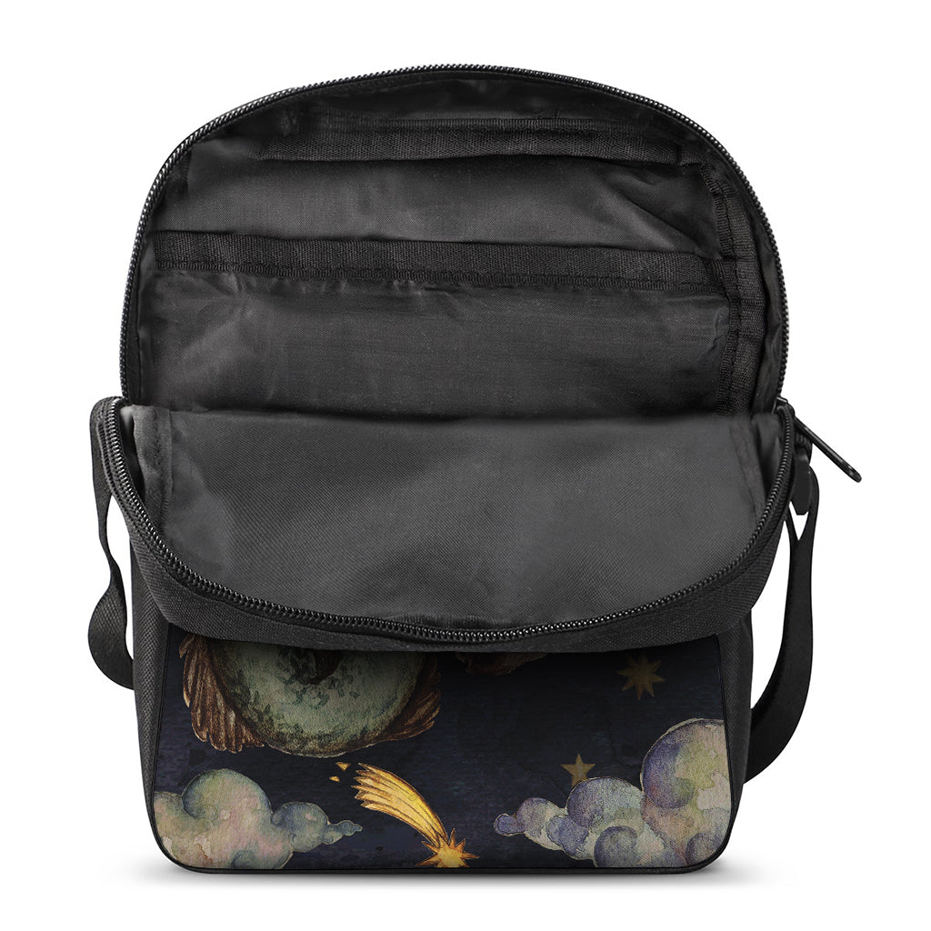 Watercolor Capricorn Zodiac Sign Print Rectangular Crossbody Bag
