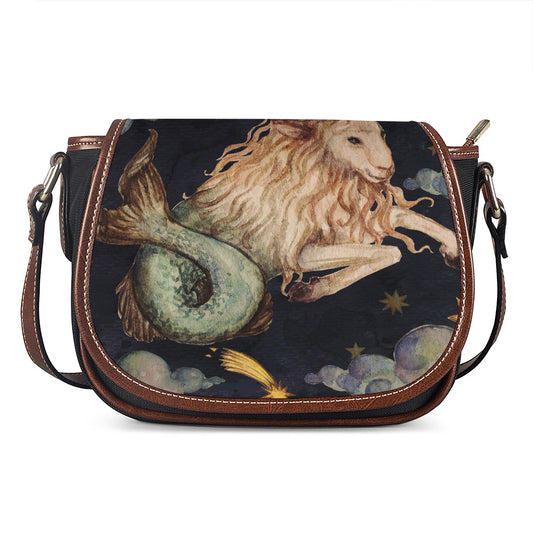 Watercolor Capricorn Zodiac Sign Print Saddle Bag