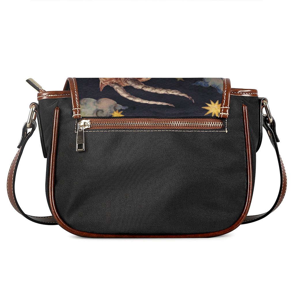 Watercolor Capricorn Zodiac Sign Print Saddle Bag