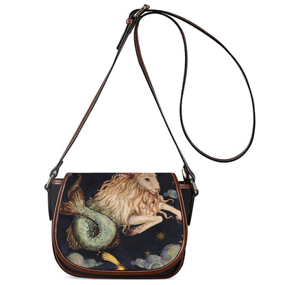Watercolor Capricorn Zodiac Sign Print Saddle Bag