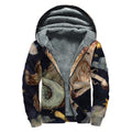 Watercolor Capricorn Zodiac Sign Print Sherpa Lined Zip Up Hoodie