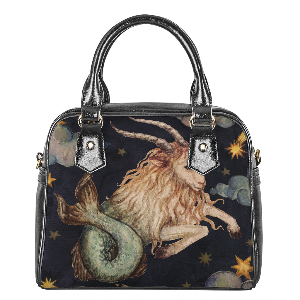 Watercolor Capricorn Zodiac Sign Print Shoulder Handbag