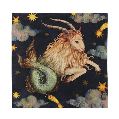 Watercolor Capricorn Zodiac Sign Print Silk Bandana