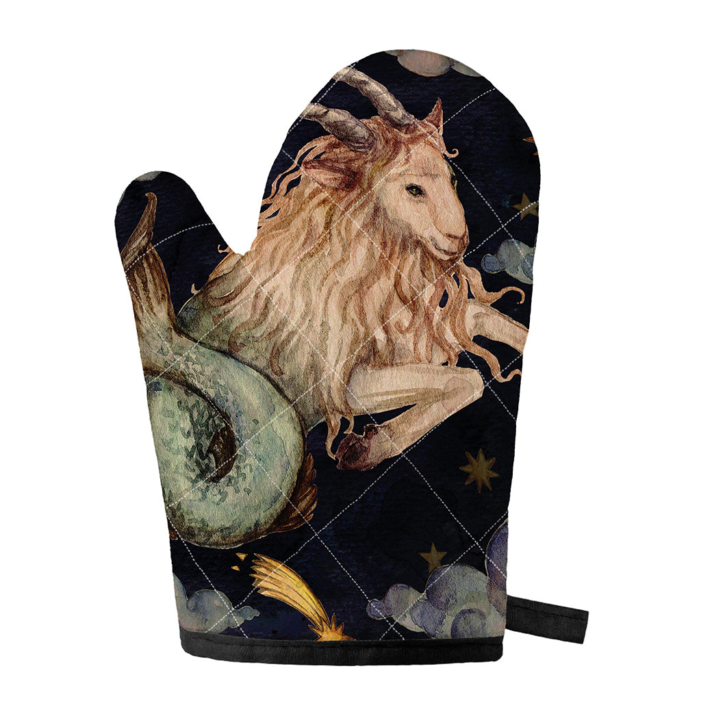 Watercolor Capricorn Zodiac Sign Print Single Oven Mitt