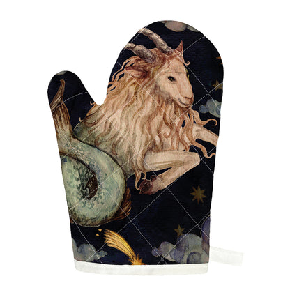 Watercolor Capricorn Zodiac Sign Print Single Oven Mitt
