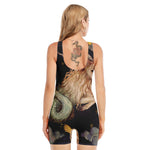 Watercolor Capricorn Zodiac Sign Print Sleeveless One Piece Swimsuit