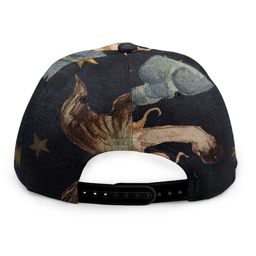 Watercolor Capricorn Zodiac Sign Print Snapback Cap