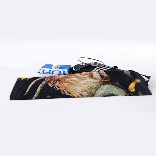 Watercolor Capricorn Zodiac Sign Print Sports Towel