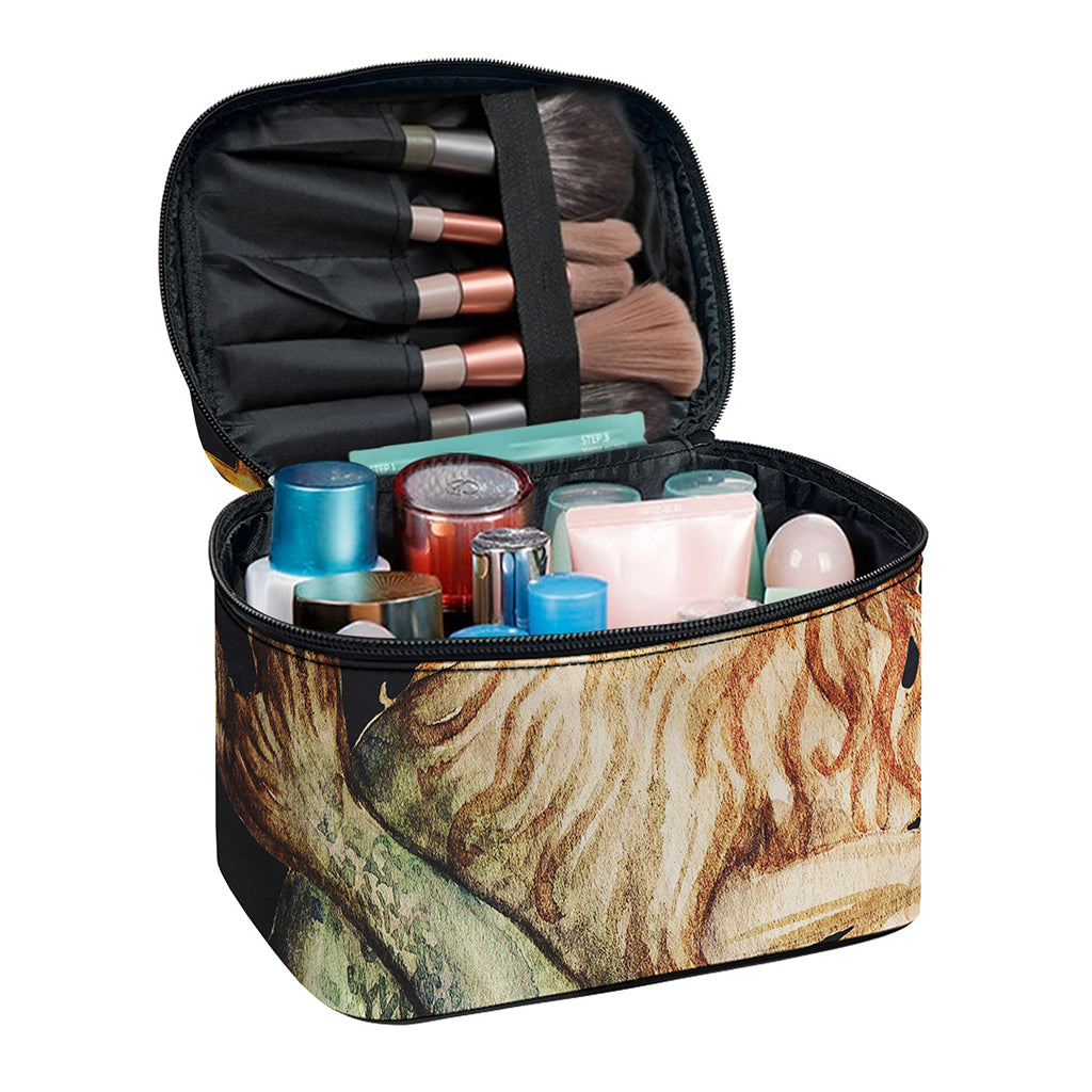 Watercolor Capricorn Zodiac Sign Print Travel Makeup Bag