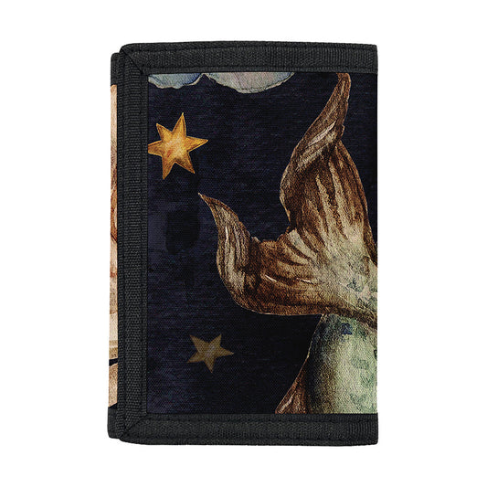 Watercolor Capricorn Zodiac Sign Print Trifold Wallet