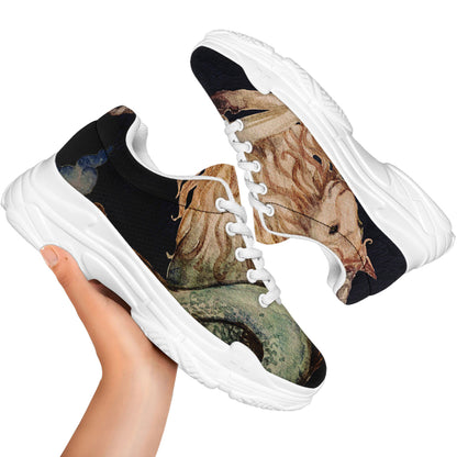 Watercolor Capricorn Zodiac Sign Print White Chunky Shoes