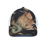 Watercolor Capricorn Zodiac Sign Print White Mesh Trucker Cap