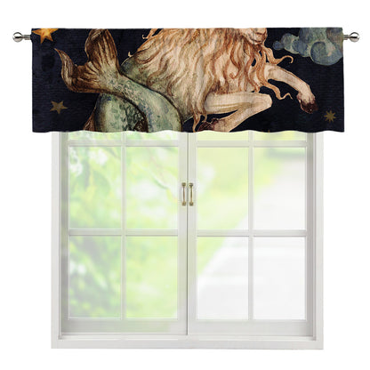 Watercolor Capricorn Zodiac Sign Print Window Valance