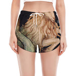 Watercolor Capricorn Zodiac Sign Print Women's Split Running Shorts