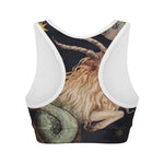 Watercolor Capricorn Zodiac Sign Print Women's Sports Bra