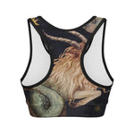 Watercolor Capricorn Zodiac Sign Print Women's Sports Bra