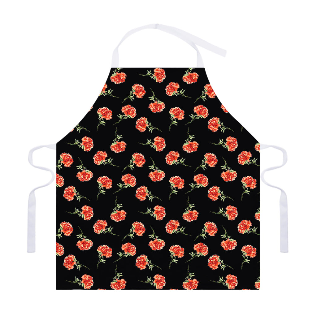 Watercolor Carnation Pattern Print Adjustable Apron